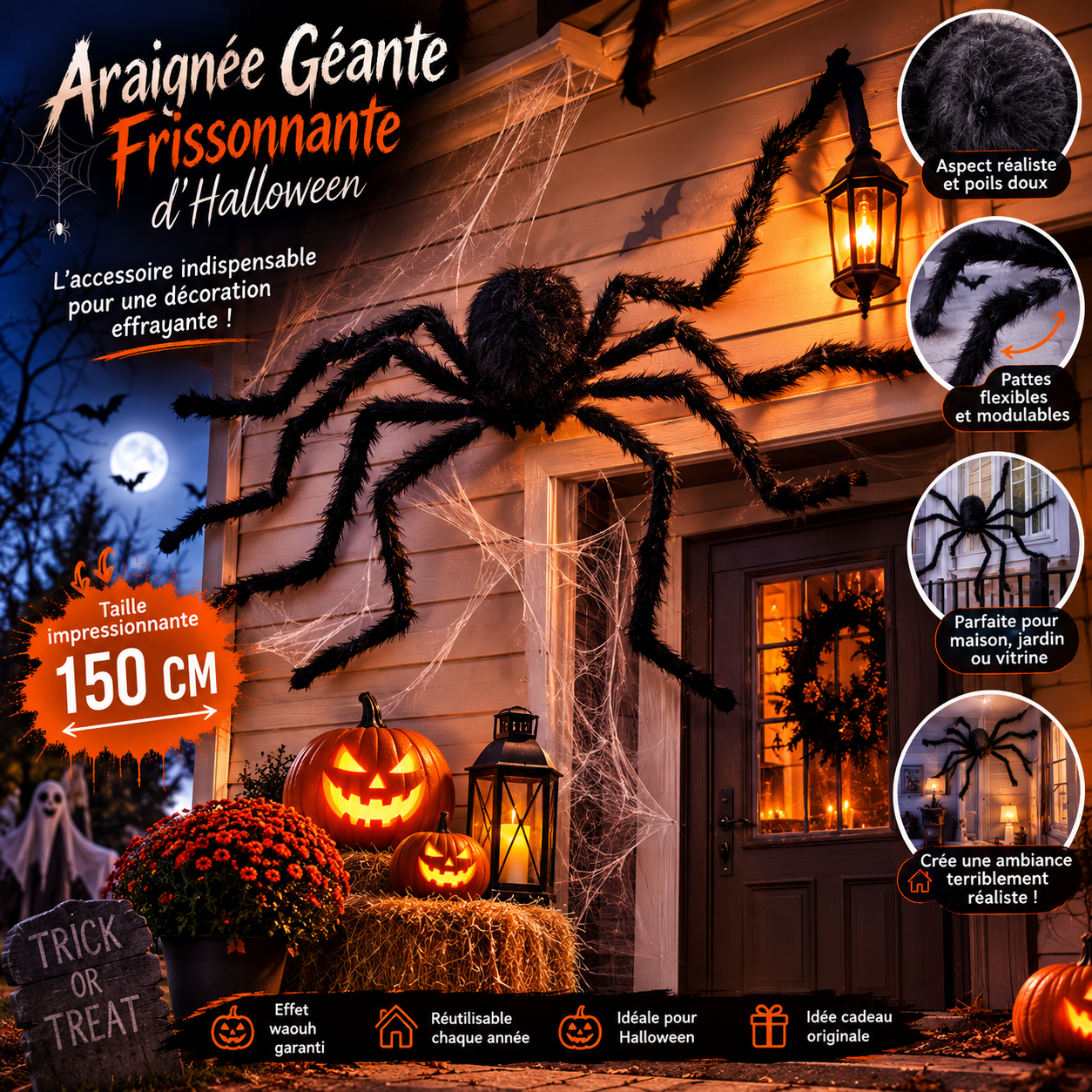 Araignée Géante Frissonnante d'Halloween 🕷️